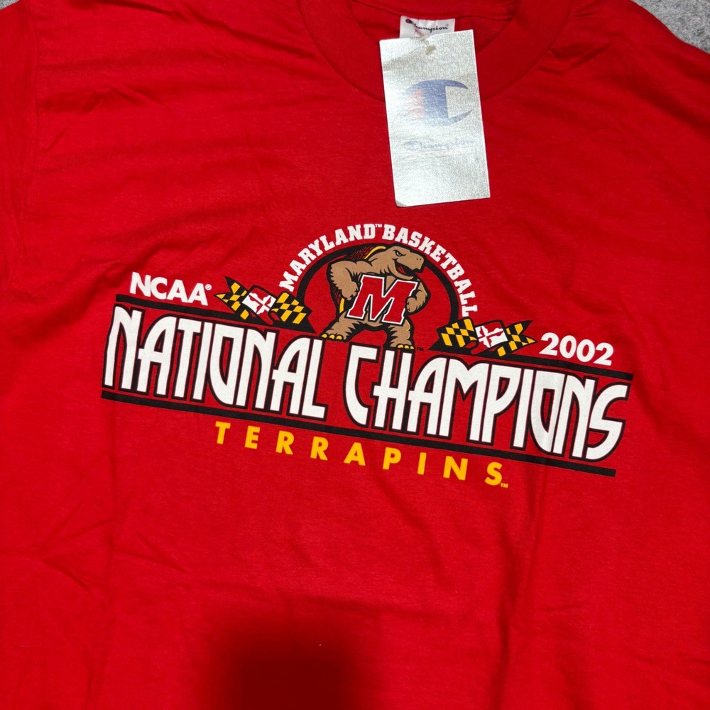 Champion Maryland Terrapins 2002 NCAA National Champions Shirt Mens XL Red NWT - Picture 2 of 6